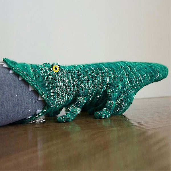 Unisex Xmas -neulotut eläinkuvioiset sukat Funky uutuus pohkeen puolivälissä joululahja Crocodile
