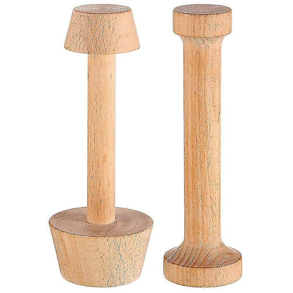 2 Stykker Tre Tart Tamper Sett Tart Pan Treformer Egg Tart Tamper Bakverk Verktøy Tart Tamper Diy (haoyi