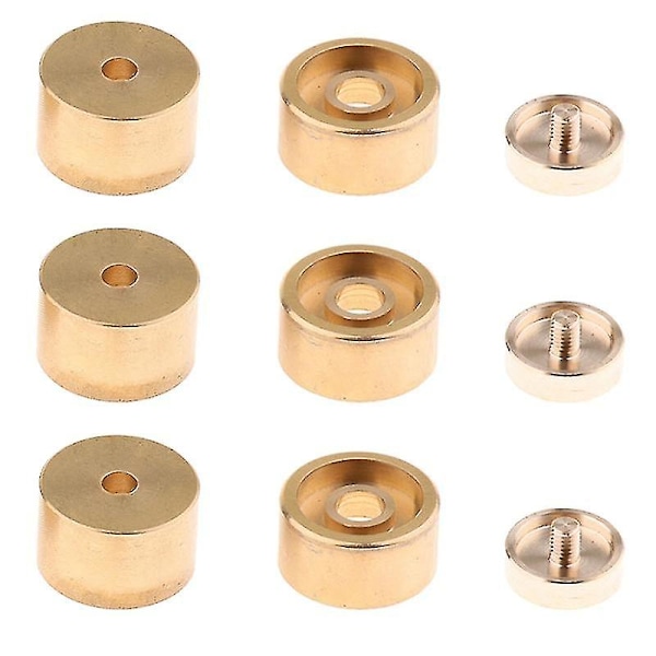 9 st Trumpetventilfingerknappar Ventilkapselskruv Trumpet Reparationstillbehör Guld