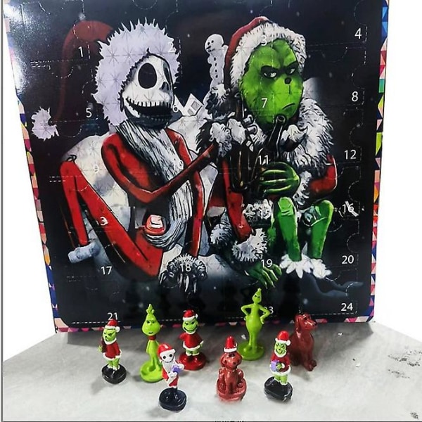 Adventtikalenteri 2023 Uusi Green Furry Grinch Joulu Advent Blind Box Grinchsadvent-kalenteri style 11