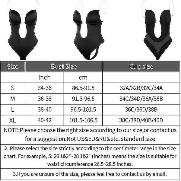 Tflycq kvinnor kastar djup V-ringad Body Shaper Axelbandslös Backless Body Shapewear U Plunge Seamless Thong Hela Bodysuits White XL(38)