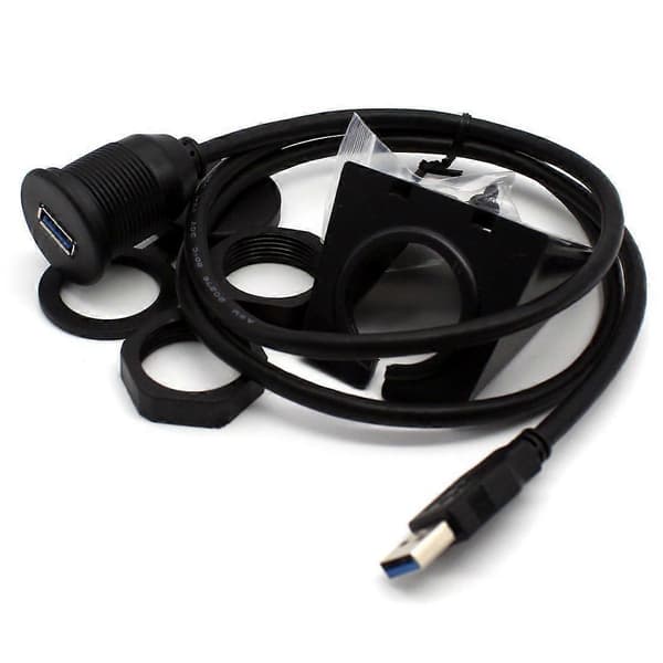 USB-adapter, PVC, Sort