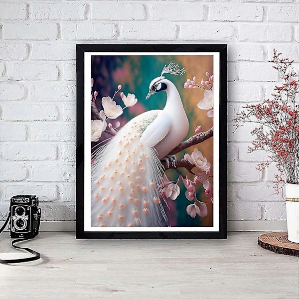 Timanttimaalaussarjat aikuisille, 30x40cm Peacock Maalaa numeroilla -sarja aikuisille ja lapsille, aloittelijan 5D-timanttimaalaussarjat