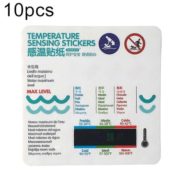 10 stk. Sensitive Baby Badekar Vanntemperatur Måler Klistremerker Kort Termometer-ZZY