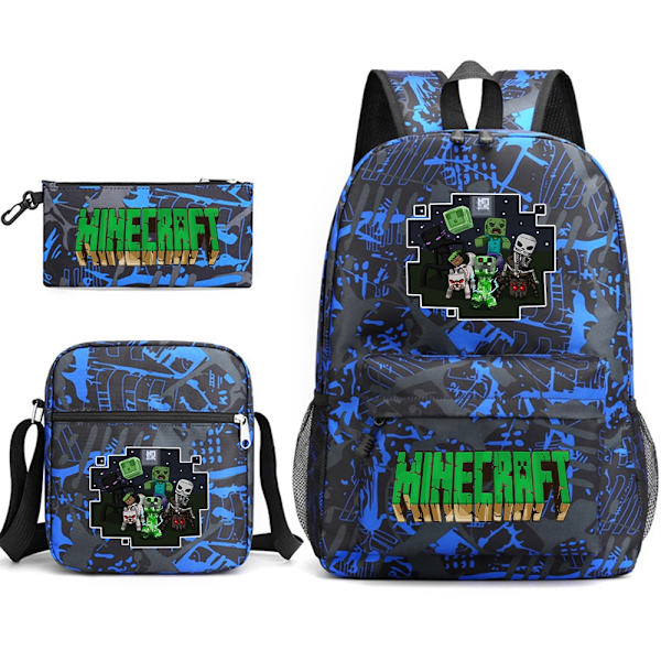 MINECRAFT ryggsekk skoleveske for barn Gutter Jenter Game Printed Student Bookbag Skolerekvisita Ivory