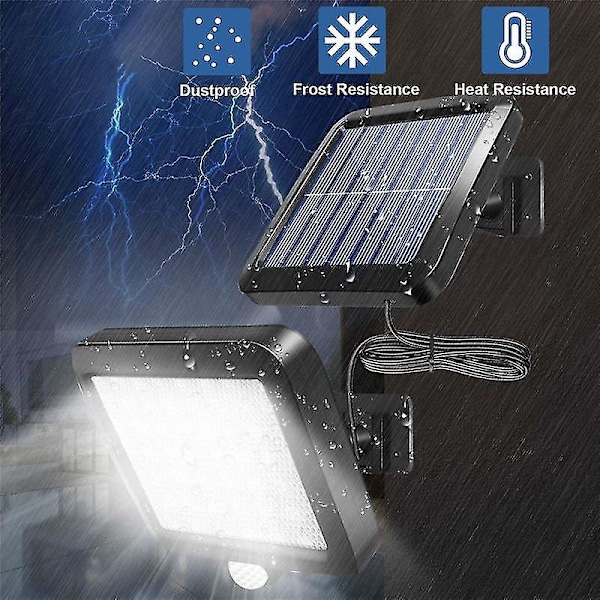 Aurinkovoimalla toimiva seinävalaisin ulkokäyttöön liiketunnistimella, 56 LED-turvavalo puutarhaan, autotalliin, jne.