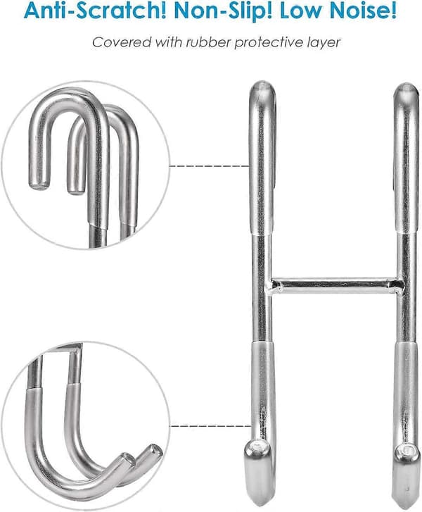 Duschdörrkrokar (2-pack), Handdukskrokar för Badrum Ramlös Glasduschdörr, Duschskrapa Krokar, Silver