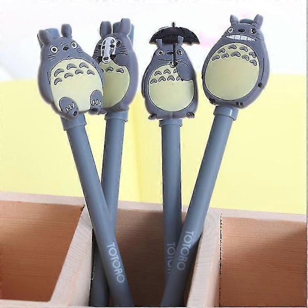 Dww-lot 4 kpl Geelikyni Sarjakuva Totoro Söpö Luova Persoonallisuus Pojat ja Tytöt Kirjoittavat Mustekynä Musta-Erinomaisuus