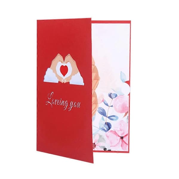 Pop-up hjerte Valentinsdag gratulasjonskort barn jente gutter bursdag