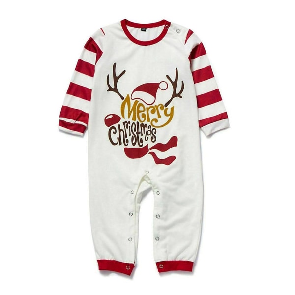 God Jul Familj Matchande Pyjamas Set Randigt print Julpyjamas Hemkläder Vuxna Kvinnor Män Barn Baby Baby 12-18 Months