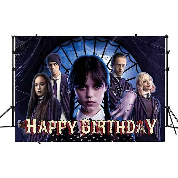 5x3ft Wednesday Addams Valokuvaus Vinyyli Valokuva Tausta Lasten Syntymäpäiväjuhlien Taustakoristeisiin (wednesday)