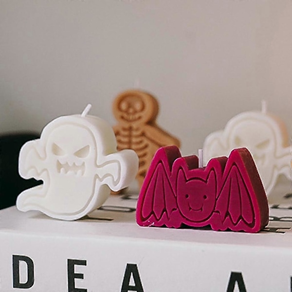 4 st Kreativa Skelett Pumpa Doftljus Perfekt Halloweenpresent för Mysig Atmosfär Unika Formprydnader