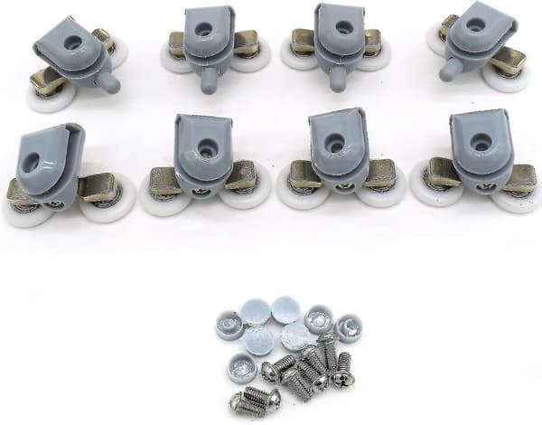 8 Pak Dobbelt Brusedørsruller 23mm Diameter Badeværelsesreservedele