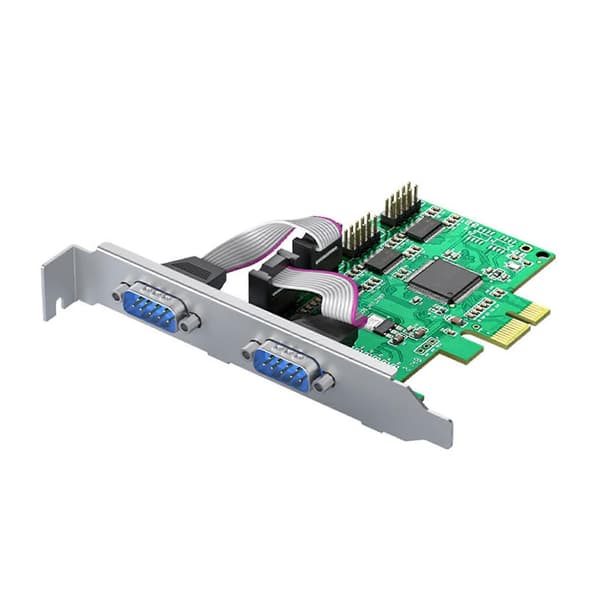 Pcie til to serielle porte RS232 interface industriel kontrol computerudvidelse
