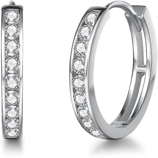 Creoler 925 Sterling Sølv Med Zirconia Sleeper Creoler Huggie