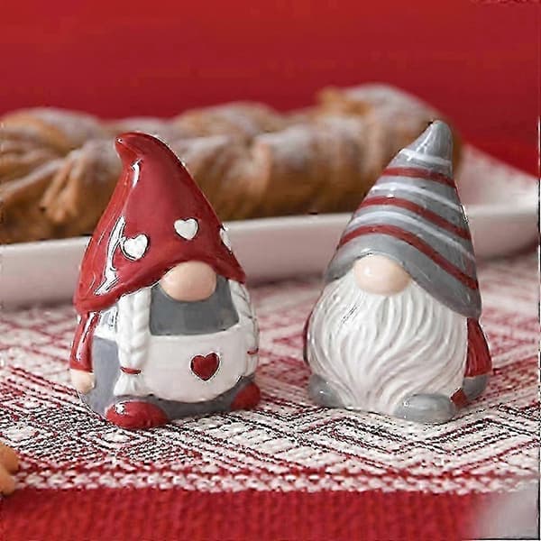 1 Par Keramiska Tomte Peppar- och Saltflaskor Pepparbehållare Peppardispenser Kryddflaska