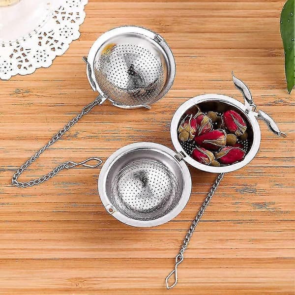 2 stk. te-infuser 5,5 cm. Te-infuser i rustfritt stål med kjetting og drypp A