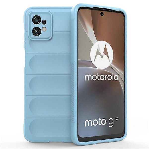 Kompatibelt för Motorola Moto G32 4G Robust Baksida Flexibelt TPU Anti-repskydd LightBlue