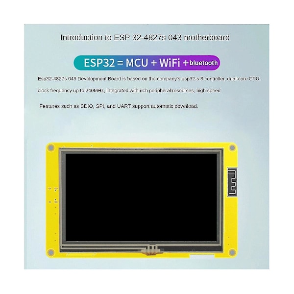 Esp32 8m Psram 16m Flash Utviklingskort Lvgl Grafisk 4.3 Tommers Lcd Skjerm Wifi Bluetooth Modul