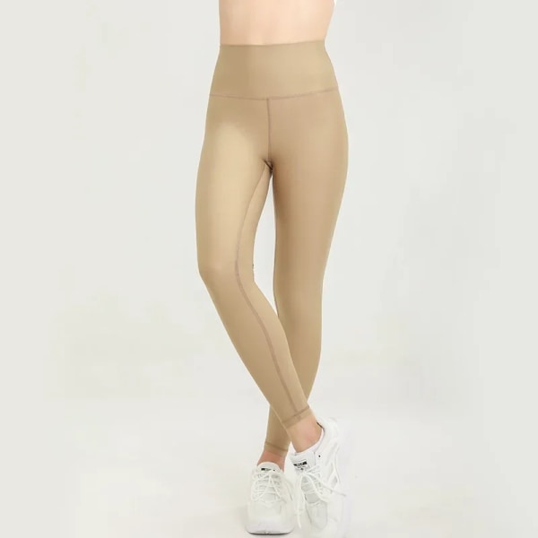 Light Sense Yoga Bukser Airlift Blank Transparent Højtaljet Ferskenbalde Nude Sense Løbesport Fitness Bukser 3-Sand color S