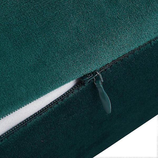 Sett med 2 koselige firkantede pynteputetrekk i fløyel for sofa og seng, Teal, 45 x 45 cm
