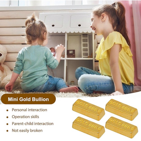 10 stk. Dukkehus Mini Guldbarre Model Mini Falsk Guldklods Miniature Guldbarre
