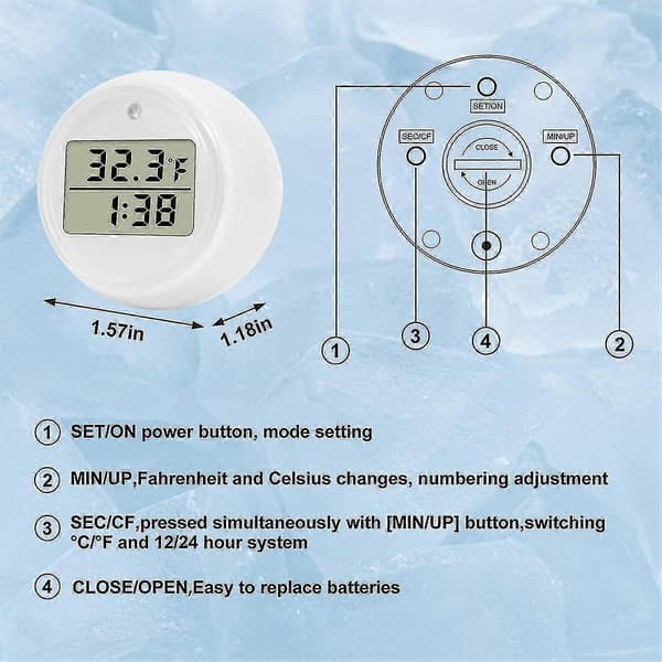 Isbad Termometer og Timer, Vandtermometer til Isbad, Vandafvisende Kold Dyp Isbad Tilbehør