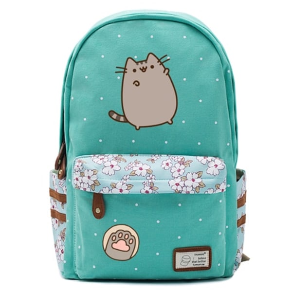 Fat cat mochila sød lærredstaske kawaii rygsæk ungdoms skuldertaske style 1