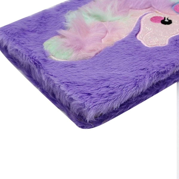 Regnbue Unicorn Notatbok Barn Pluss Dagbok For Jenter Tenåringer Fuzzy Journal Skriveblokk A5 Linjert 160 Sider