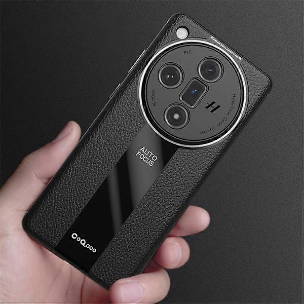 Q.COO Kompatibelt Skal för Oppo Find X7 5G PU Läder+TPU+Akryl Anti-repor Mobilskal Red