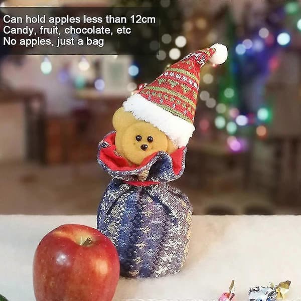Jul Äpple Godis Påsar Jultomte Snögubbe Ren Dragkedja Förvaringspåse Säck Presentpåse Strumpa