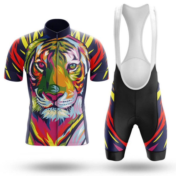 Lion design Pyöräilyshortsit Paita Puku hengittävä Jersey Miesten Pyöräilyvaatteet Mtb Set Urheiluvaatteet Road Complete 2023 Joukkueen univormu Photo Color-2 Asian Size -XL