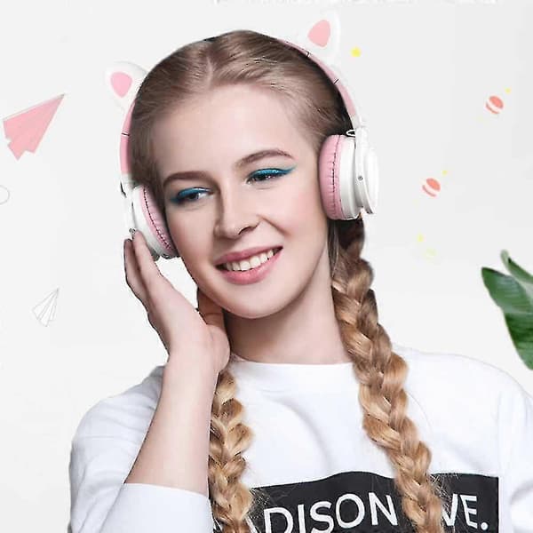 Trådløse Bluetooth Hovedtelefoner Lysende Katteøre Headset
