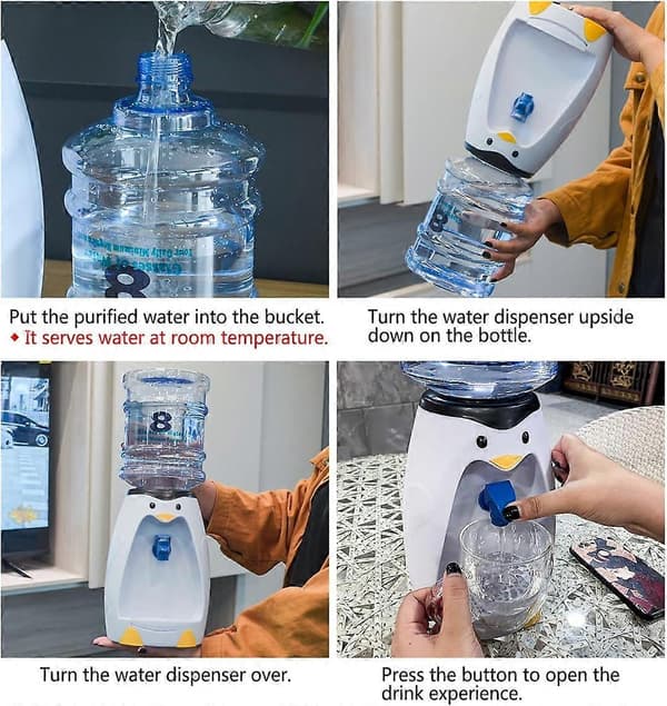 Mini Vanndispenser med Kran, 8 Kopper Daglig Vanndispenser for Barn, Hjemmesammenkomster og Kontorkarafler