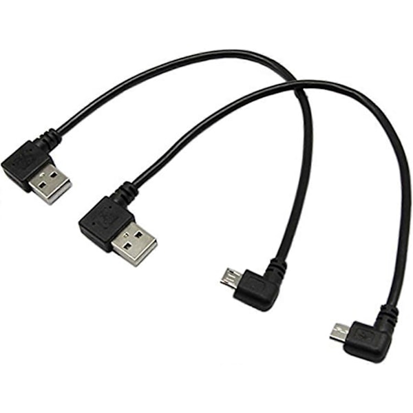 9-tums Micro USB Combo Vänster & Höger Vinkel Micro USB 5Pin Hane till USB 2.0-kabel Typ A Hane Vänster Vinkel Data Synkroniserings- och Laddningskabel för Samsung, HTC, Mot