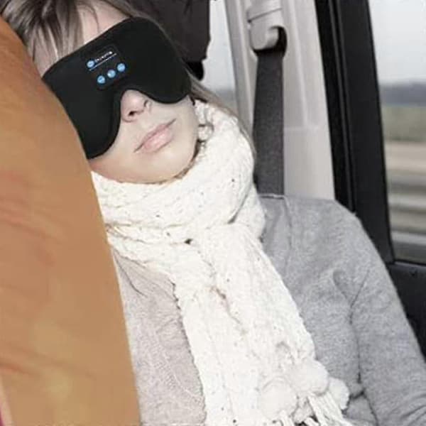 Sovhörlurar, Trådlös Bluetooth Musik 3D Ögonmask, Justerbar Sovmask Hörlurar