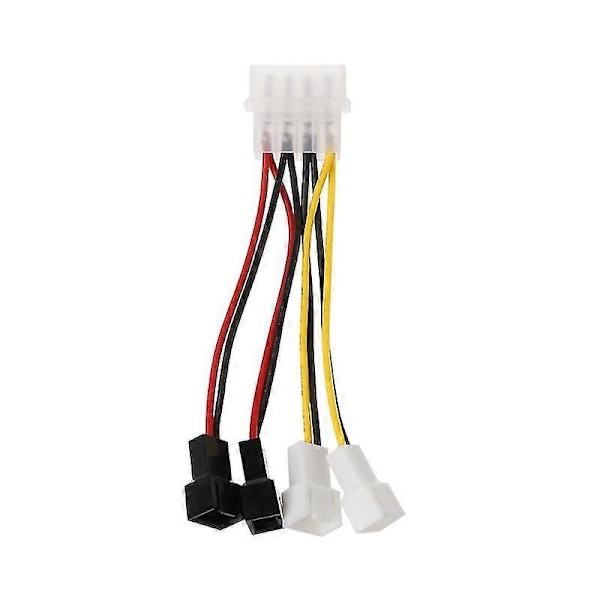 D Typ Stor 4-pin Molex Till 4 3-pin Multiplikator PC Kylfläkt Förlängningskabel