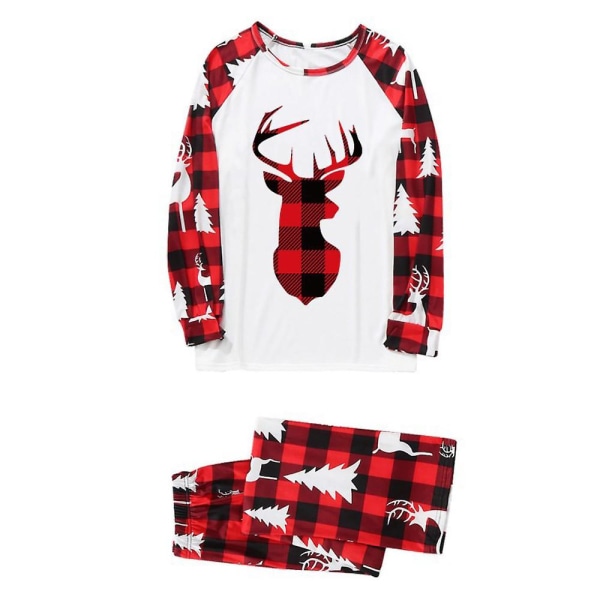 Jul familj matchande rutig älghuvud print pyjamas set Julpyjamas hemkläder Men 9-12 Months