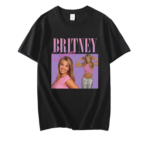 Britney Spears Kaunis valokuva Naisten T-paita Hipster Puuvilla Casual T-paita Naisten Harajuku Lyhythihaiset Topit T-paita Navy blue XXL