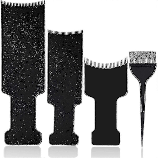 4 Stykker Highlighting Board med Tænder Hårfarve Paddle Highlighting Børste til Balayage Board Kam til Hårfarve - Yvan