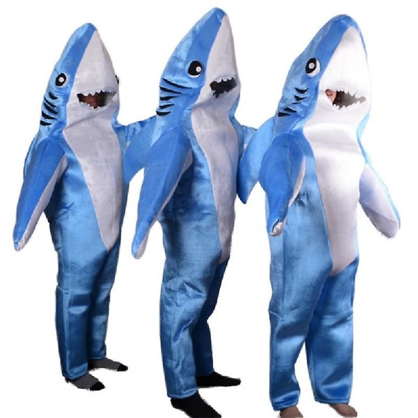 Blue Shark -asu Hauskat merieläinten cosplay-haalarit Halloween-asut lapsille ja aikuisille Size for Adult 7-10 Years old kids