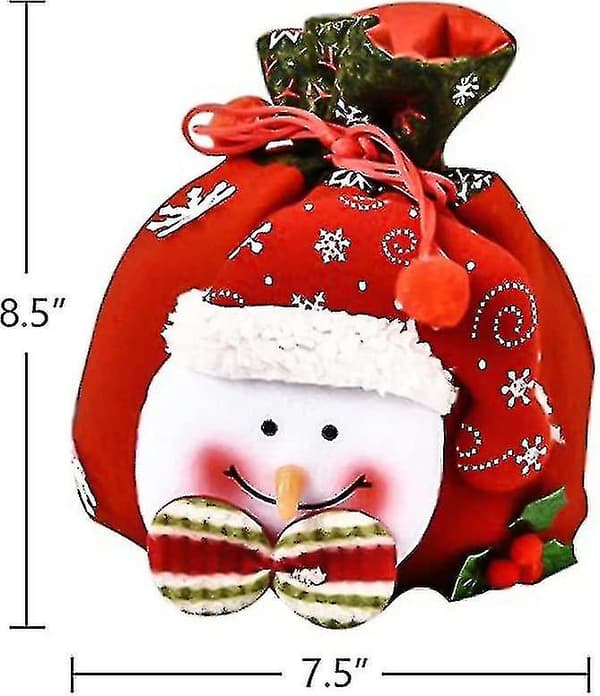 4 stk. Julegavepose med snøring, Julegodtepose, Gavepose