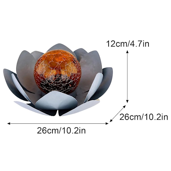 Julepynt LED Blomsterterrasse Dekor Amber Knust Glasskule-lotus Utendørs Dekor Q