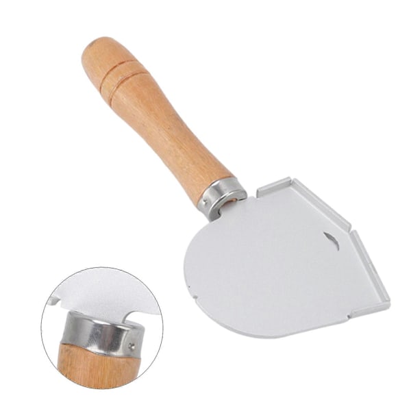 Denture-spade i rustfritt stål, halvsirkelformet, for varm voks, med trehåndtak