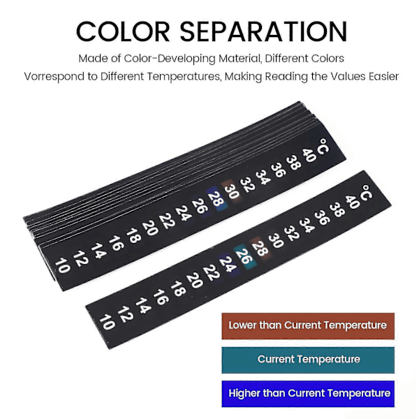 12 st Bärbara Akvarium Termometer Stick-on Temperaturmätare Celsius Termometer Stic