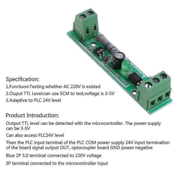 1 Kanal Optokobler Board 220v Volt Detektions Isolationsmodul Plc