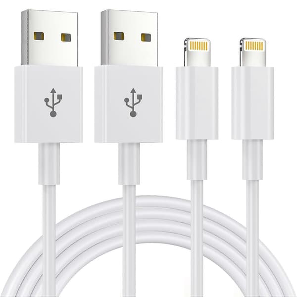 ZENGO 2-pak 2M iPhone opladerkabel [Apple MFi-certificeret] Lightning til USB-kabel, hurtig opladerkabel til iPhone 14 13 12 11 Pro Max