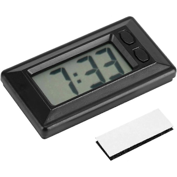 77 * 42,4 * 17,7 mm Sort Ultratyndt Elektronisk Ur med Selvklæbende Pude, LCD
