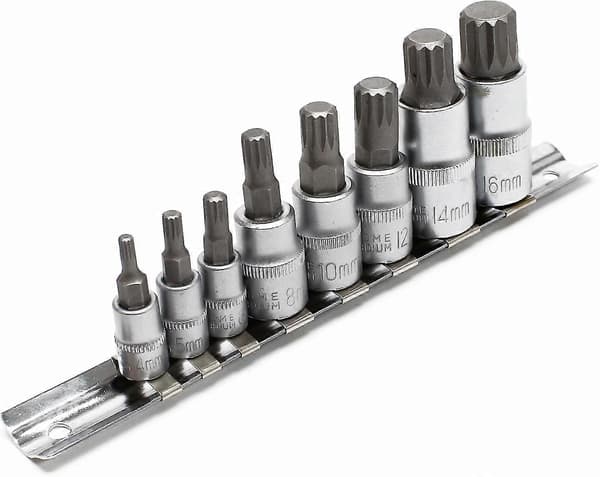 Multi-tandet Xzn Topnøglesæt 8 Dele M4 - M16