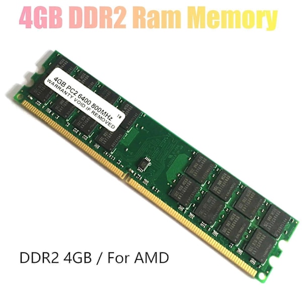 4GB DDR2 Ram Hukommelse 800Mhz 1.8V PC2 6400 DIMM 240 Pins til AMD Bundkort Hukommelse Ram